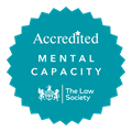 Accredited: Mental Capacity badge logo | The Law Society