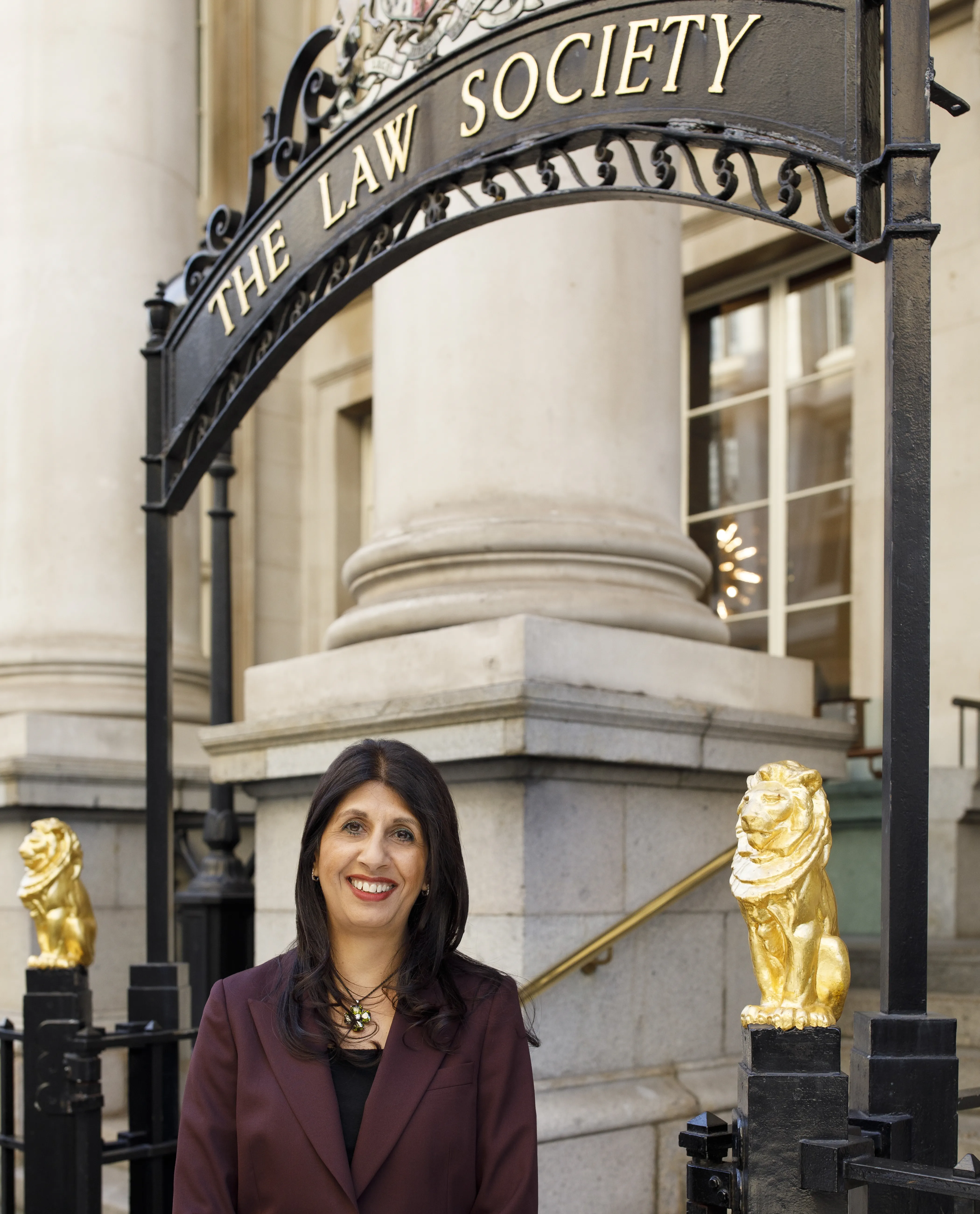 Lubna Shuja outside the Law Society hall on Chancery Lane.